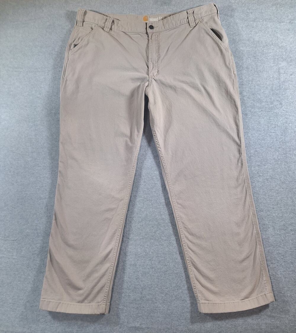 Carhartt Rugged Flex Rigby Canvas Work Pants Mens 42x30 (Measures 28) Tan 102291